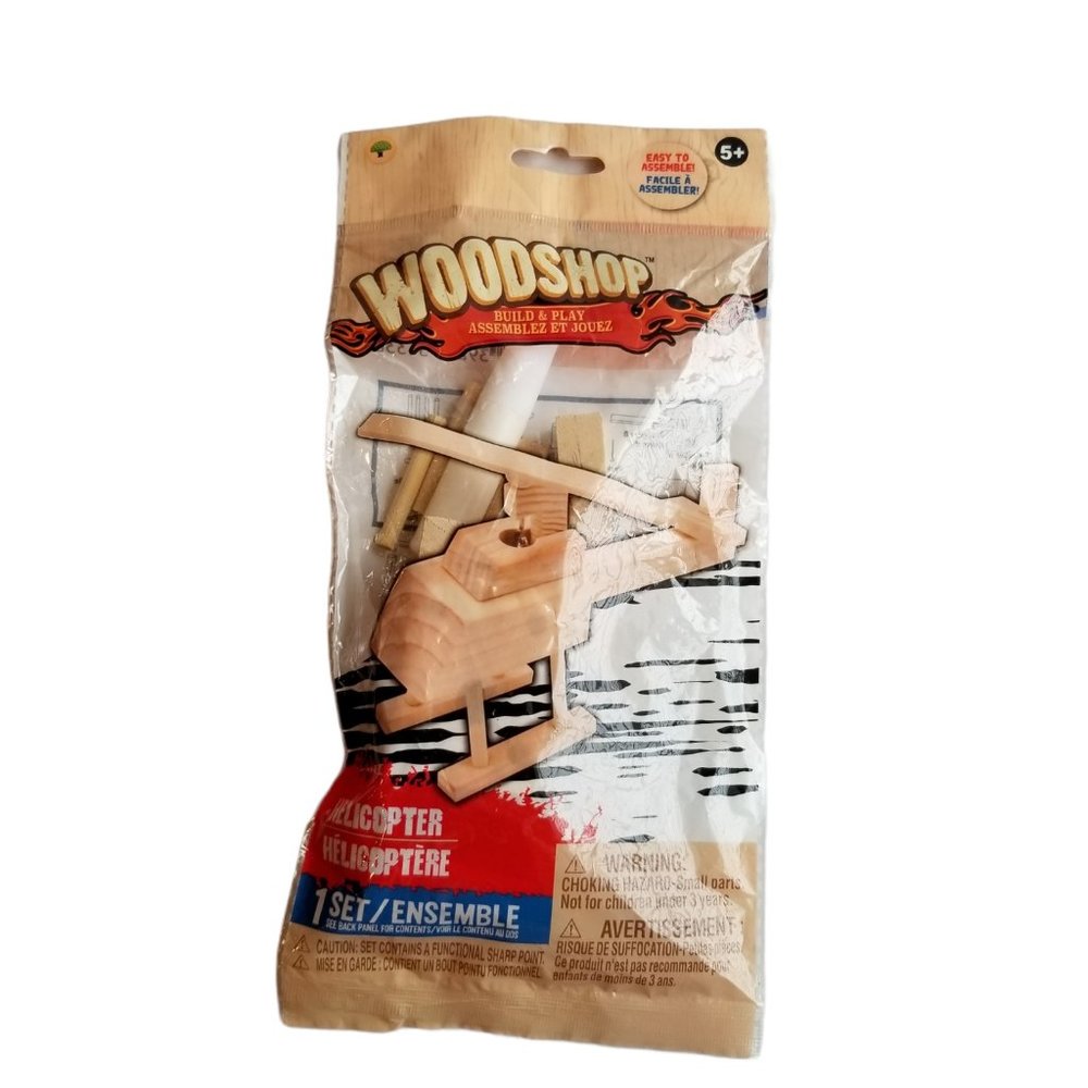 Woodshop Build and Play HELICOPTER Kids Wooden Toy